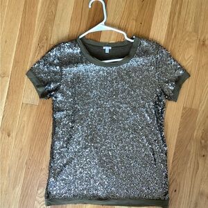 J Crew  blouse with sequins.